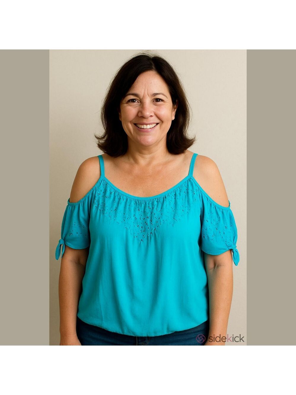Torrid Baby Blue Eyelet Cold Shoulder Top Size 00